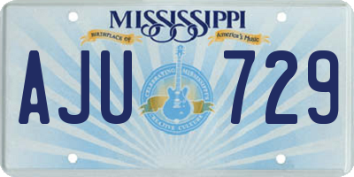 MS license plate AJU729