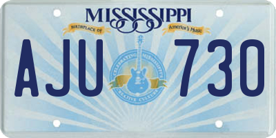 MS license plate AJU730