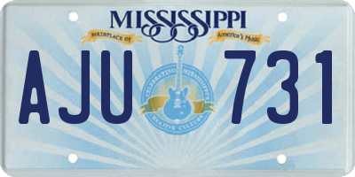 MS license plate AJU731