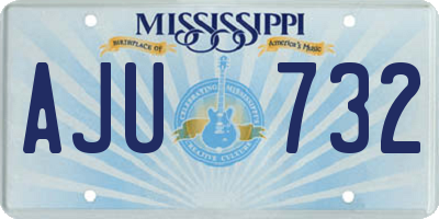 MS license plate AJU732