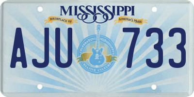 MS license plate AJU733