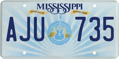 MS license plate AJU735