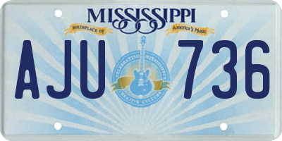 MS license plate AJU736