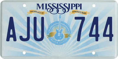 MS license plate AJU744
