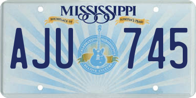 MS license plate AJU745