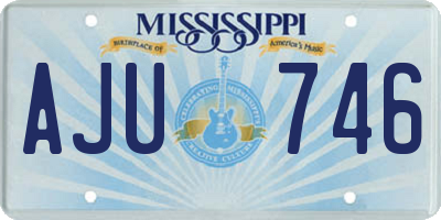 MS license plate AJU746