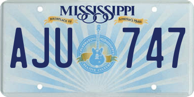 MS license plate AJU747