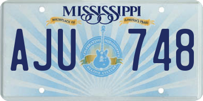 MS license plate AJU748