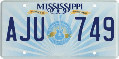 MS license plate AJU749
