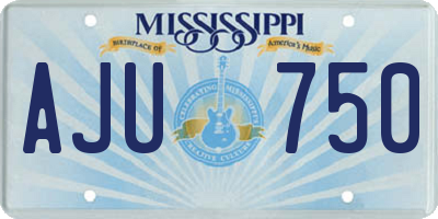MS license plate AJU750