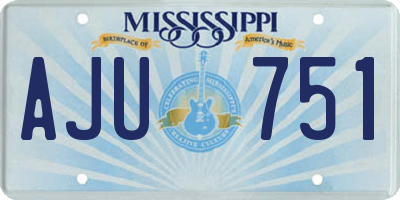 MS license plate AJU751