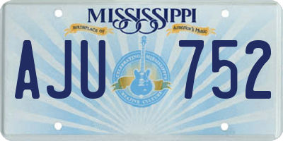 MS license plate AJU752