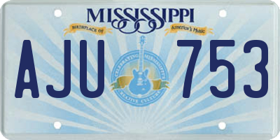 MS license plate AJU753