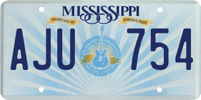 MS license plate AJU754