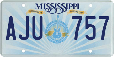 MS license plate AJU757