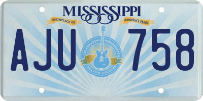 MS license plate AJU758