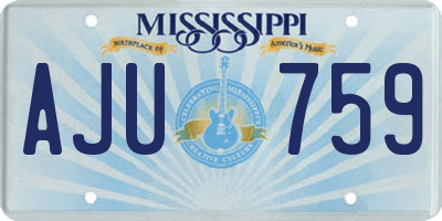 MS license plate AJU759
