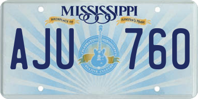MS license plate AJU760