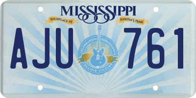 MS license plate AJU761