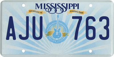 MS license plate AJU763