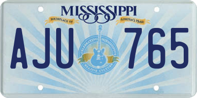MS license plate AJU765