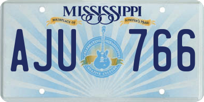 MS license plate AJU766