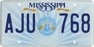 MS license plate AJU768