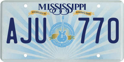 MS license plate AJU770