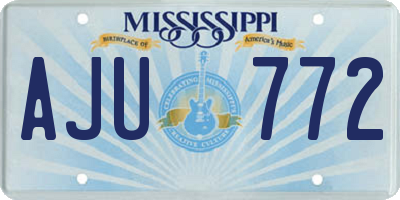 MS license plate AJU772