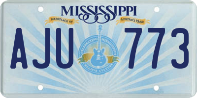 MS license plate AJU773