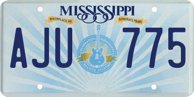 MS license plate AJU775