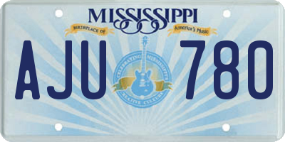 MS license plate AJU780