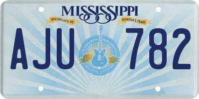 MS license plate AJU782