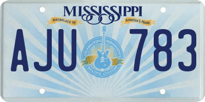 MS license plate AJU783