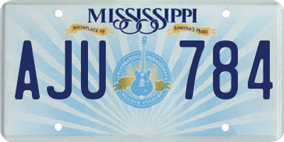 MS license plate AJU784