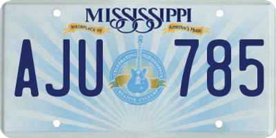 MS license plate AJU785