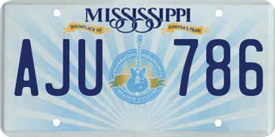 MS license plate AJU786