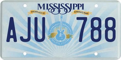 MS license plate AJU788