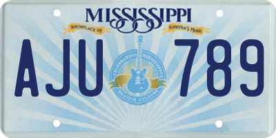 MS license plate AJU789
