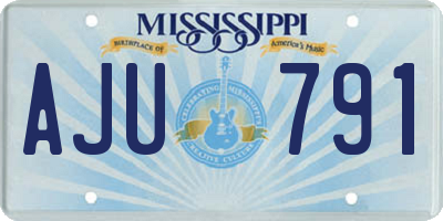 MS license plate AJU791