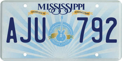 MS license plate AJU792