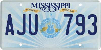 MS license plate AJU793