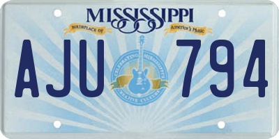 MS license plate AJU794