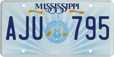 MS license plate AJU795