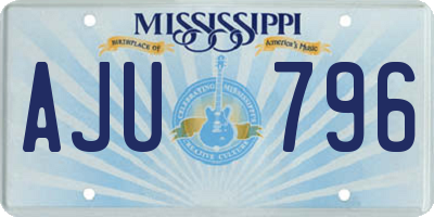 MS license plate AJU796