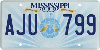 MS license plate AJU799