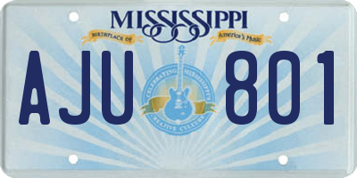 MS license plate AJU801