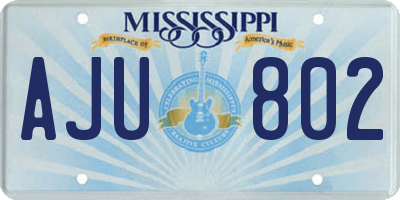 MS license plate AJU802