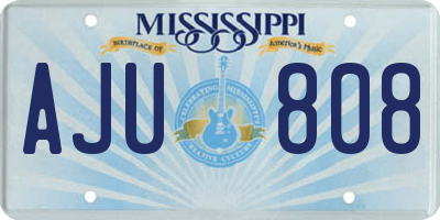 MS license plate AJU808