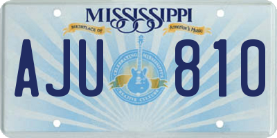 MS license plate AJU810
